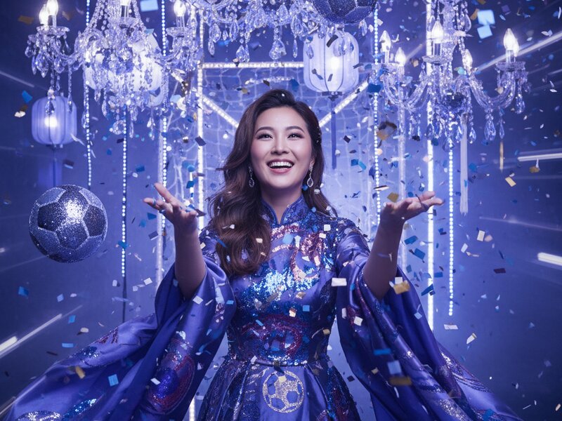 Không khí Tết/giải bóng đá với pháo giấy